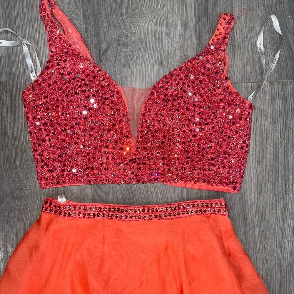 Sheri Hill Coral Two-Piece prom dress